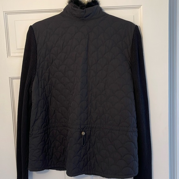 EUC Sigrid Olsen sweater jacket with removable fur collar - Picture 3 of 4